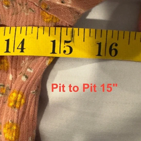 Floral Mini Dress Medium Dusty Rose Puff Sleeves Smocked Back Ruffle Hem Boho - Picture 10 of 11